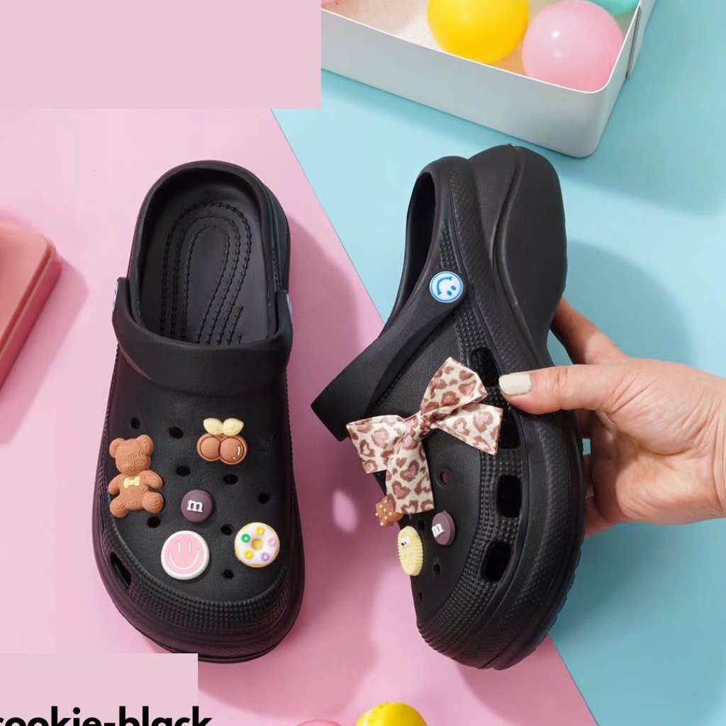 SANDAL WEDGES WANITA DESAIN INDONESIAN BOOMING TREND GET IT NOW GIRLS BAHAN RUBBER IMPORT COOKIE