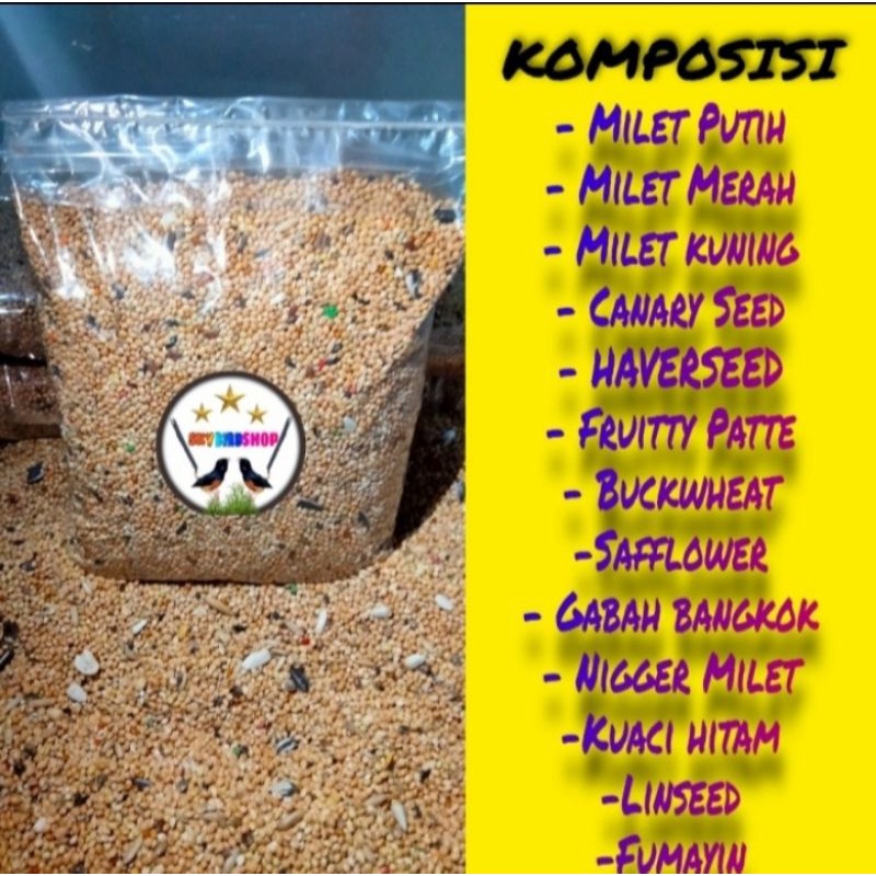 PAKAN BURUNG LOVEBIRD MIXSEED PAKAN BURUNG CAMPUR 1kg