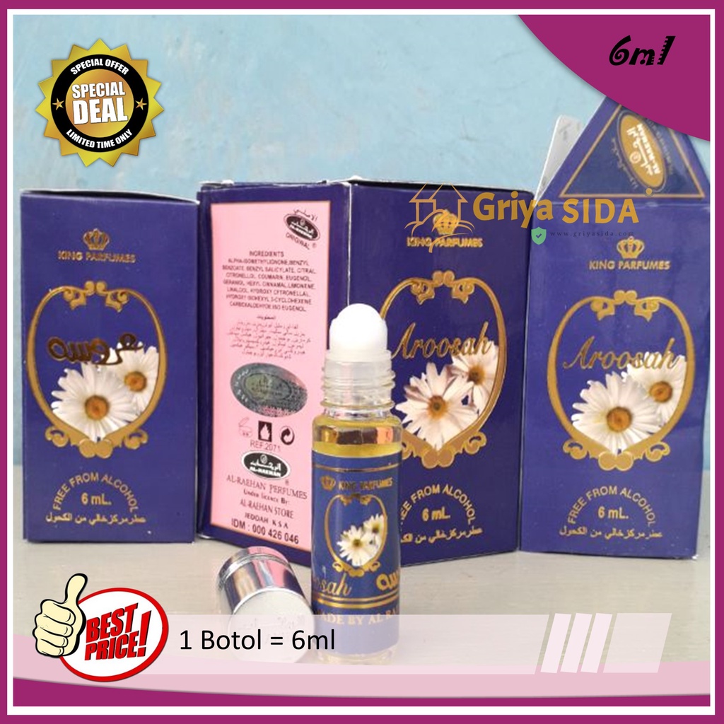 Parfum Aroosah 6ml alraehan aroma AROSAH al raehan mirip al rehab parfum Harga grosir PROMO!!