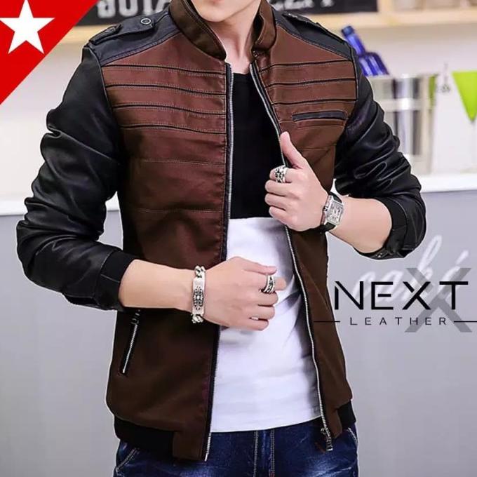 Jaket Kulit Pria Elegan Import Original Jaket Cowok Casual Terbaru