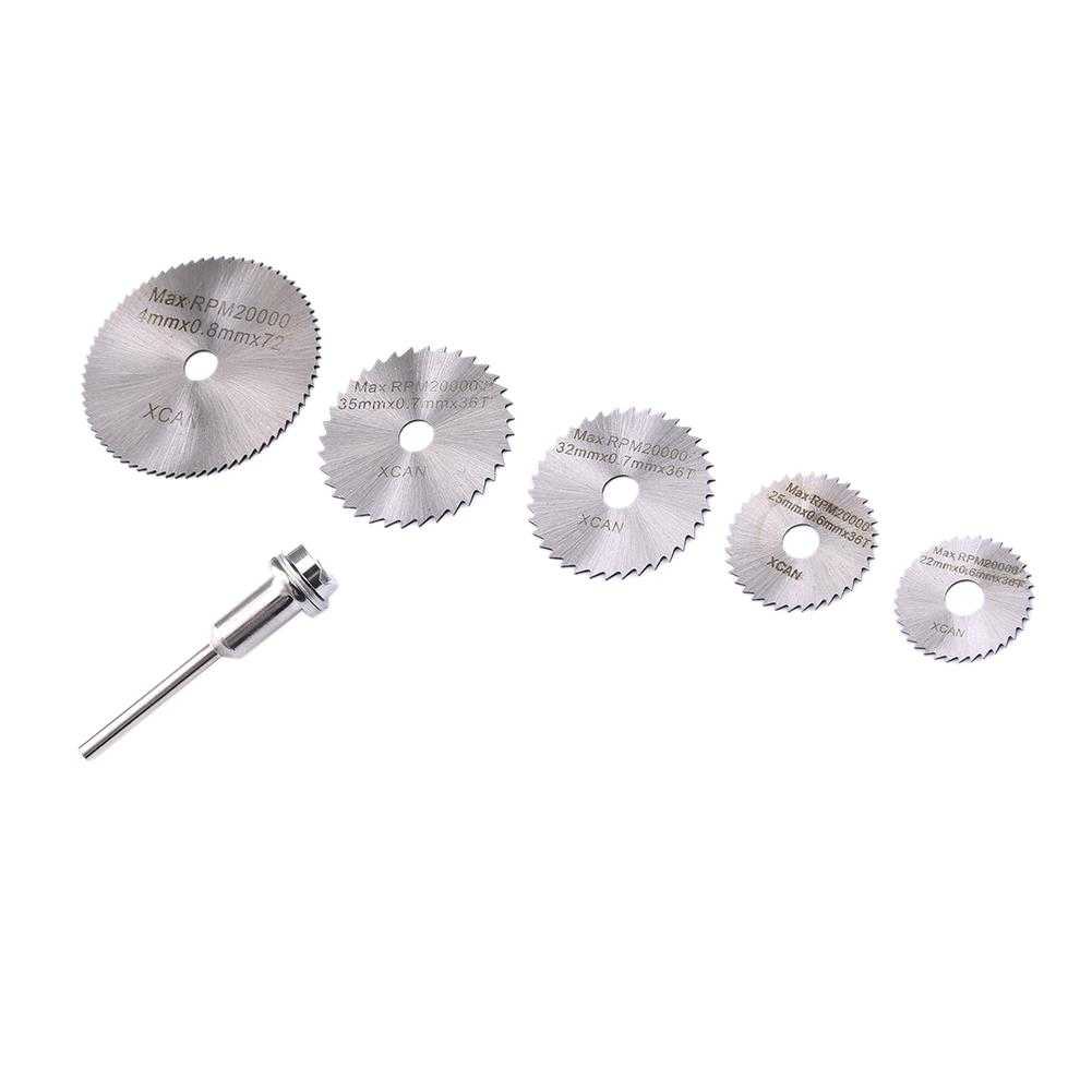 XCAN Mata Gerinda Mini HSS Saw Blade 6pcs Grinder Mesin Bor Potong Pemotong Kayu Cutting Disc / 1 SET Mata Bor Gergaji Mini Gerinda Kayu HSS Saw Blade 6pcs Ukuran 22/25/32/35/44mm