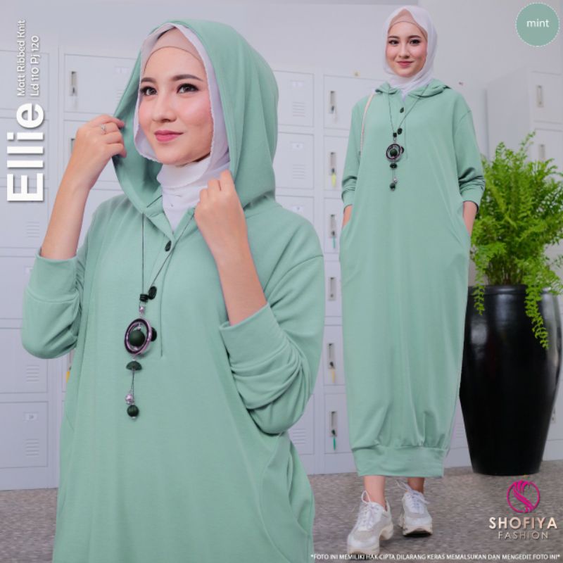 ELLIE MIDI DRESS ORI SHOFIYA - FASHION CASUAL SPORTY MIDI DRESS WANITA MUSLIM