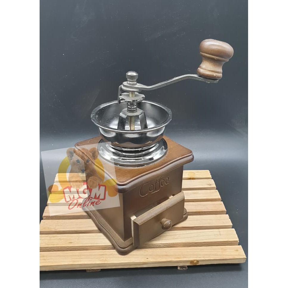 Gilingan Kopi manual / Manual Coffee Grinder Kayu Medium 10CMx10CM