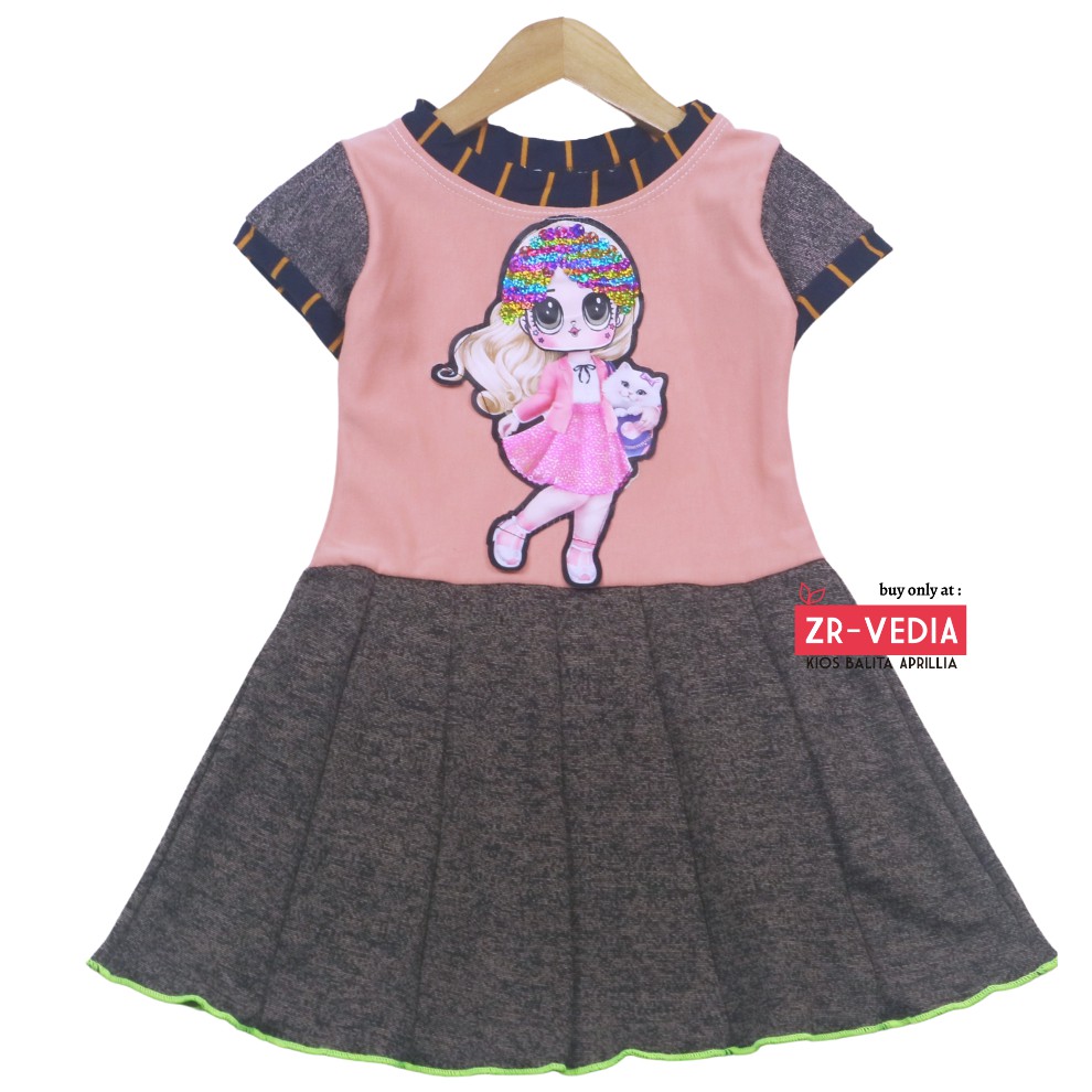 (BISA COD) Dress LED DOLL uk 1-6 Tahun / IMPORT Baju Anak Perempuan Gaun Pesta Premium Dres Cewek