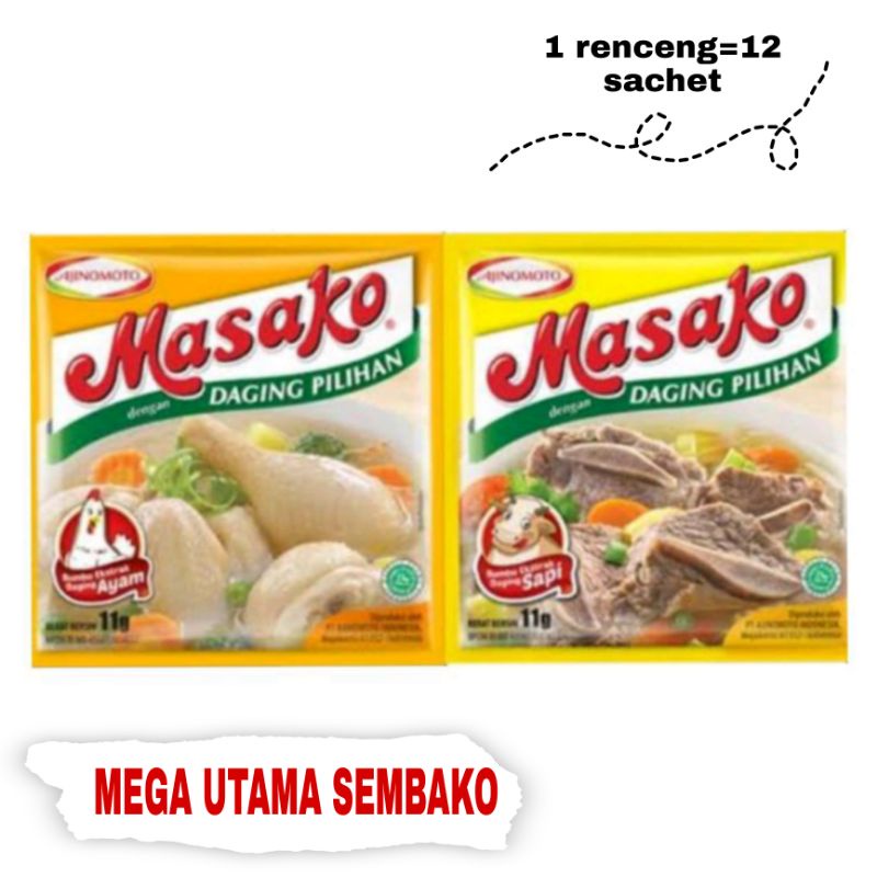 

masako ayam / sapi renceng (12 x 9gr) bumbu penyedap rasa ayam / sapi