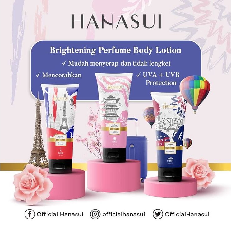 HANASUI Perfume Body Lotion Brightening UVA+UVB Protection 180ml