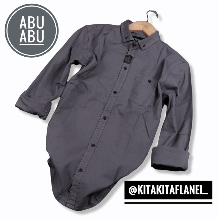 Kemeja pria (BISA COD)KEMEJA FLANEL POLOS EIGHTY EIGHT LENGAN PANJANG PRIA F9 - K4, M lengan panjang