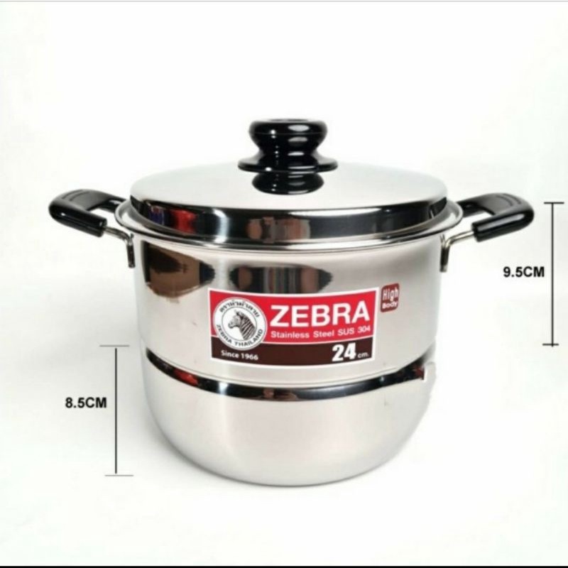 Panci Kukus ZEBRA 24Cm Stainless Steel Steamer Sauce Pot Wisdom 163617