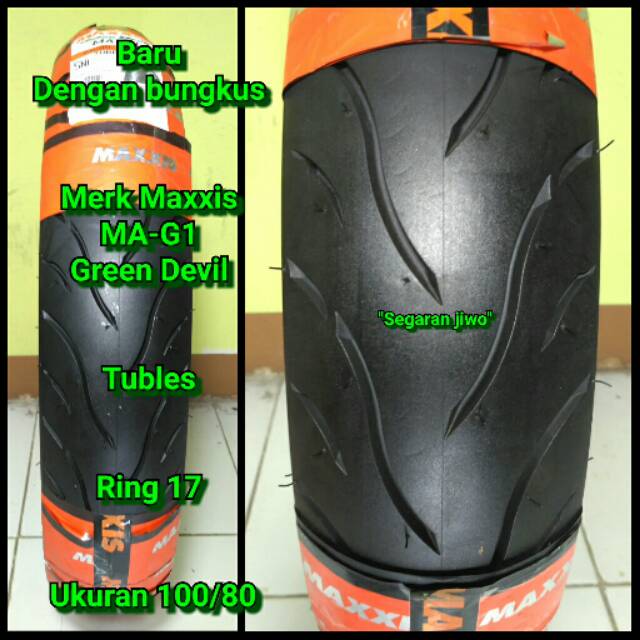 Ban motor tubles ring 17 Ukuran 100/80 Maxxis MA-G1