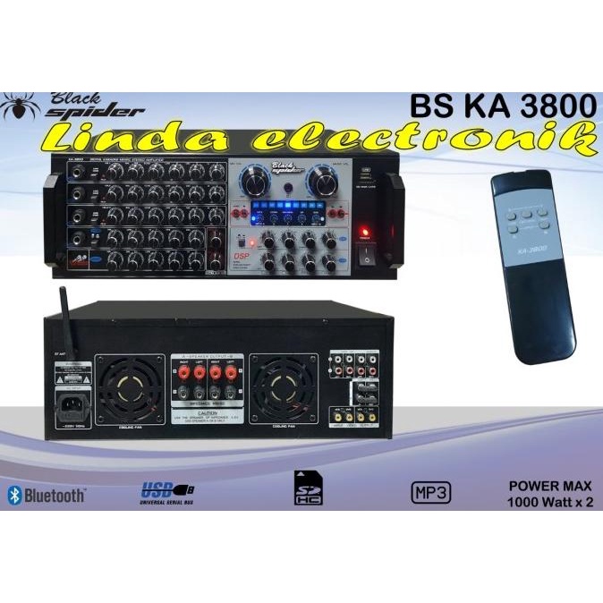 AMPLIFIER BLACK SPIDER KA3800 KA 3800 VIDEO IN OUT KEY CONTROL .