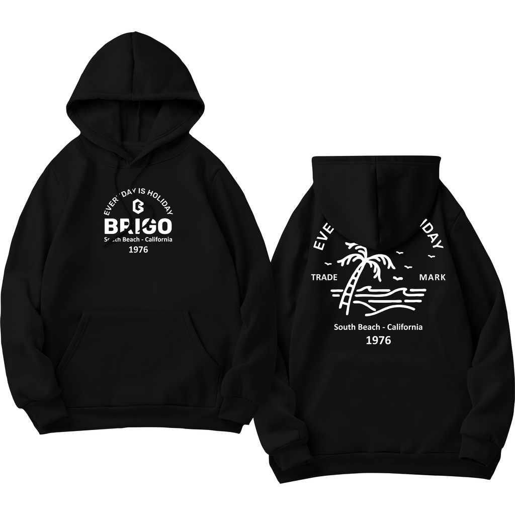 Sweater Hoodie BRIGO Sablon DTF Fleece Cotton || BRIGO Jumper Hoodie EVERIDAY IS HOLIDAY M-XXL (Pria &amp; Wanita) Free stiker&amp;Gantungan Kunci