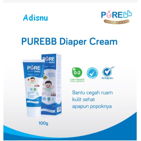 PURE Baby Diaper Cream Krim Bayi Kulit Sensitif 100 Gram