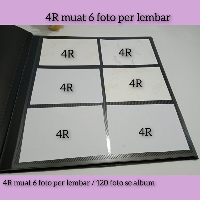 PHOTOGRAPH ALBUM JUMBO PERSEGI MAGNETIC BLACK ELEGANT 4R 10R 10RS