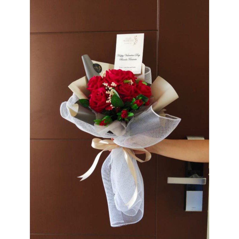 Bunga Mawar Valentine Hand Buket Mawar Asli Hand Bouquet Wisuda