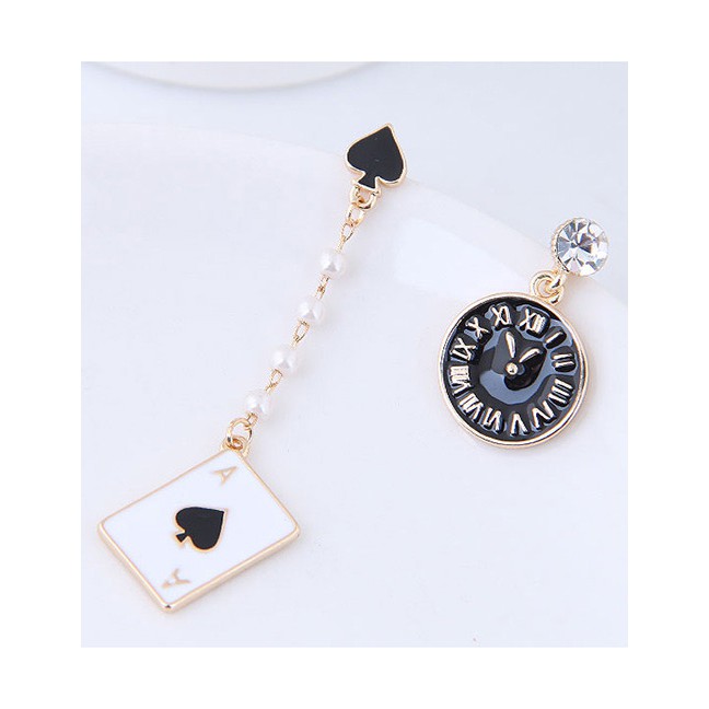 LRC Anting Tusuk Fashion Clock Shape Decorated Earrings A52202