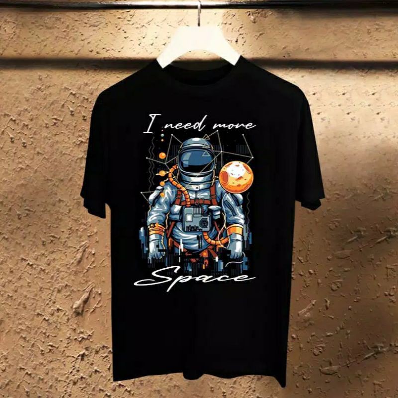 Fourfashion Kaos Distro ELhanan PLANET ASTRONOT SPACE Black EL007