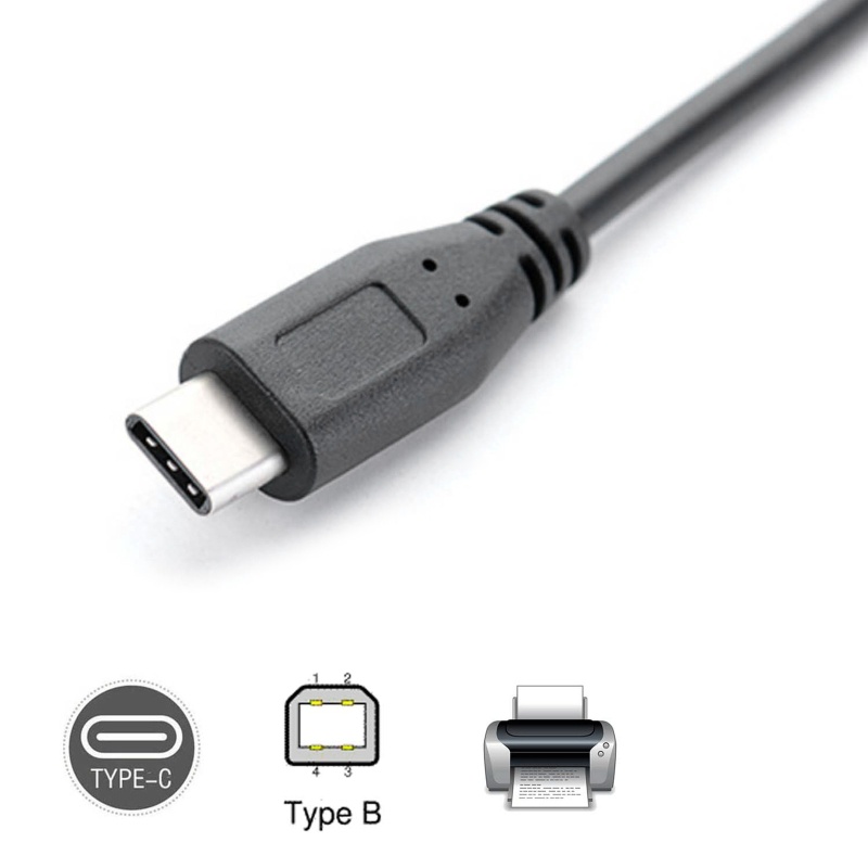 Kabel Printer btsg USB B to USB C 2.0 Kabel Printer USB C to USB B Kabel USB C Untuk Printer Hp