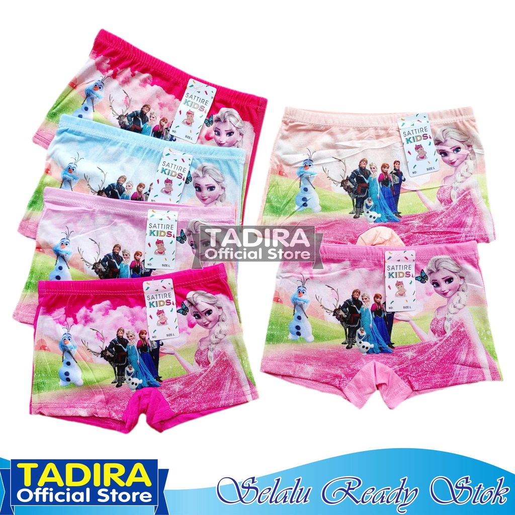 6 Pcs Celana Boxer Anak Perempuan Gambar Kartun Celana Dalam Anak Cewek Karakter Bahan Super Soft TADIRA