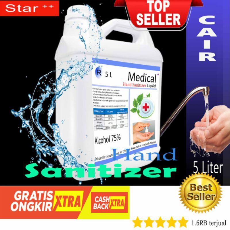 hand sanitizer 5 liter cair aroma buah alkohol 70%