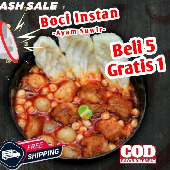 

BASO ACI ISI AYAM PEDAS BELI 5 GRATIS 1 / CILOK TOPING