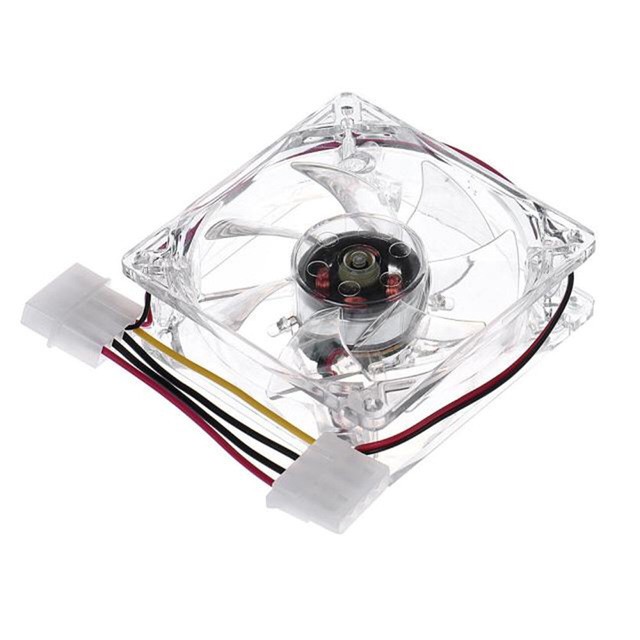 Fan case pc computer 8cm Transparan led 12v - Kipas casing Komputer Cpu 80mm transparent