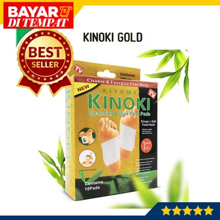 1 Box (isi 10 biji) Kinoki Gold Kiyome Detox Foot Ginger Pads Koyo Penyerap Racun Tubuh