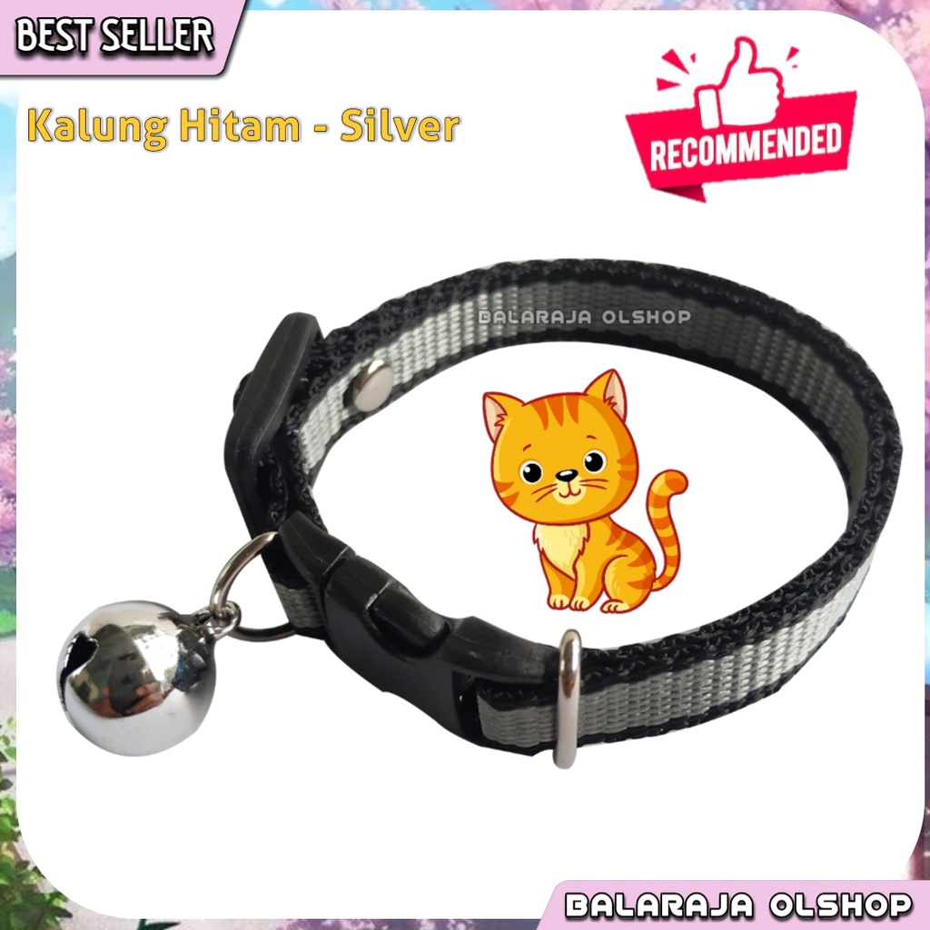 Kalung Kucing Kelinci Musang Anjing Lonceng Motif Garis