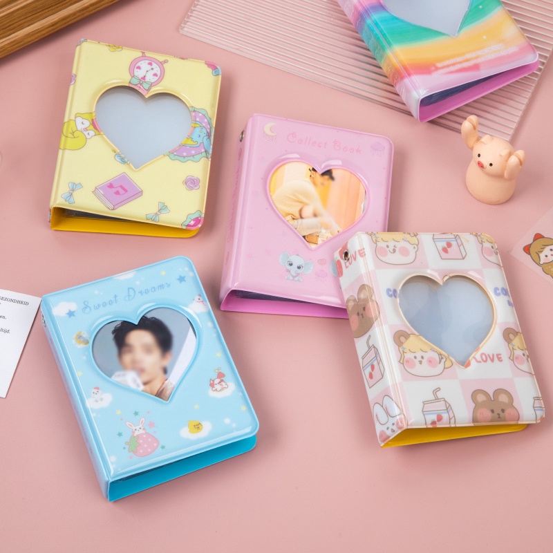 Album Foto Mini Korea Lucu 3inch Heart Square Cover 40slot Tempat Kartu Kpop Photocard Collection Book
