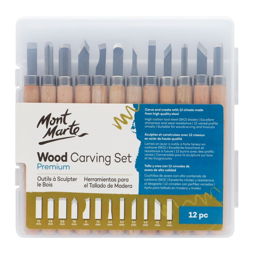 

Mont Marte Premium Wood Carving Set 12 MMSP0023