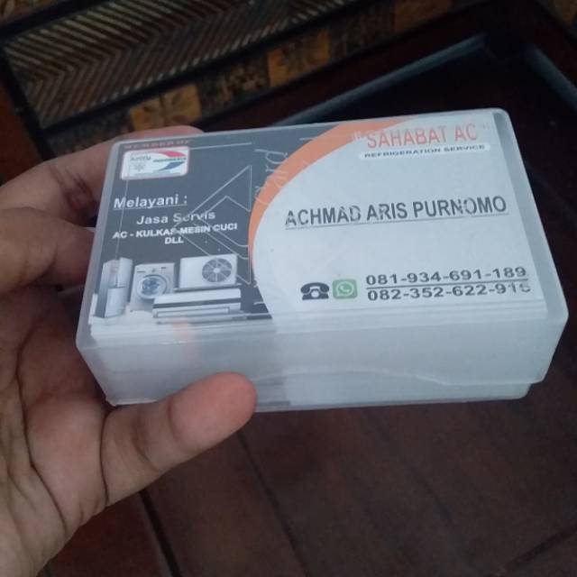 

Kartu nama (Kertas AP, Free design, bs design dua sisi, isi 100 lembar/ box)