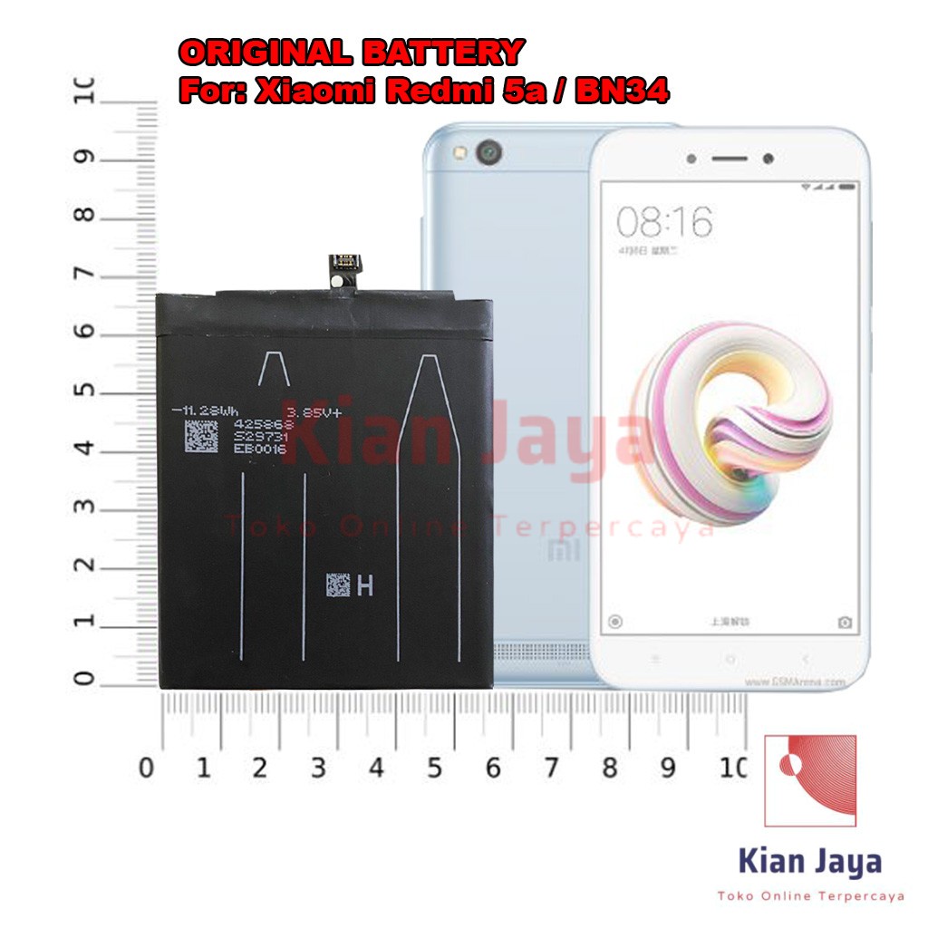 [Garansi 100% Ori] Baterai Xiaomi Redmi 5a BN34 Batre Batrai Battery Hp Xiao Mi BN 34 Original