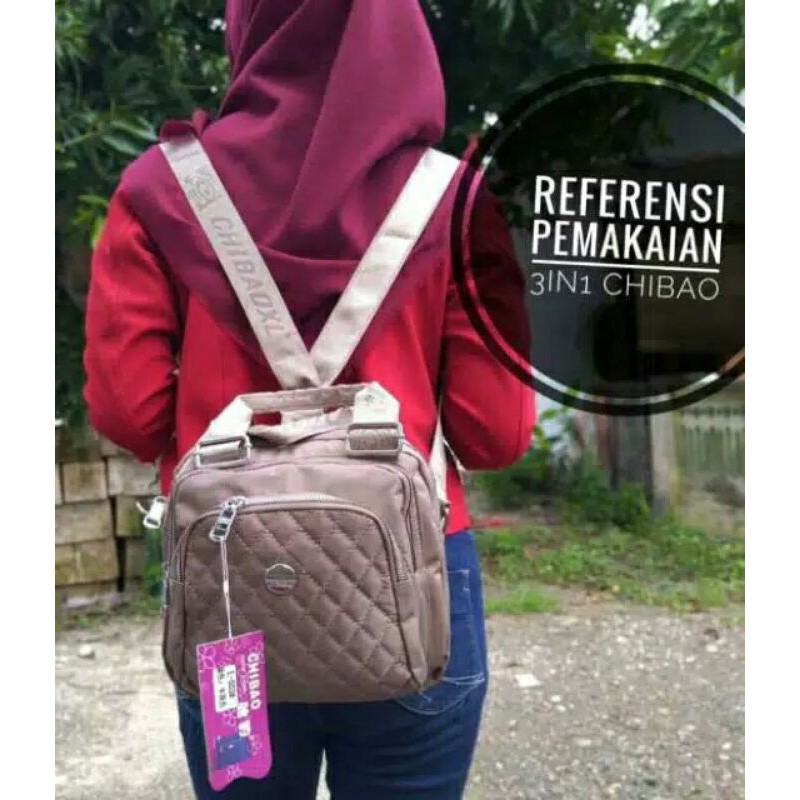 Original Tas chibao 3in1 BORDIR jinjing selempang ransel Anti Air Terbaru SUPER