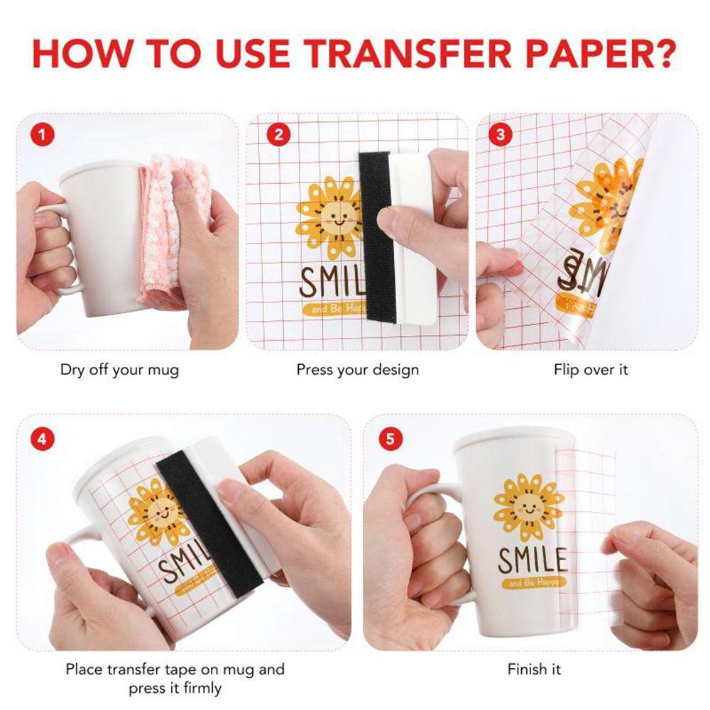 Lanfy Transfer Paper Clear Dekorasi Decal DIY Dengan Alignment Grid Hitam Stiker Dinding Transfer Film