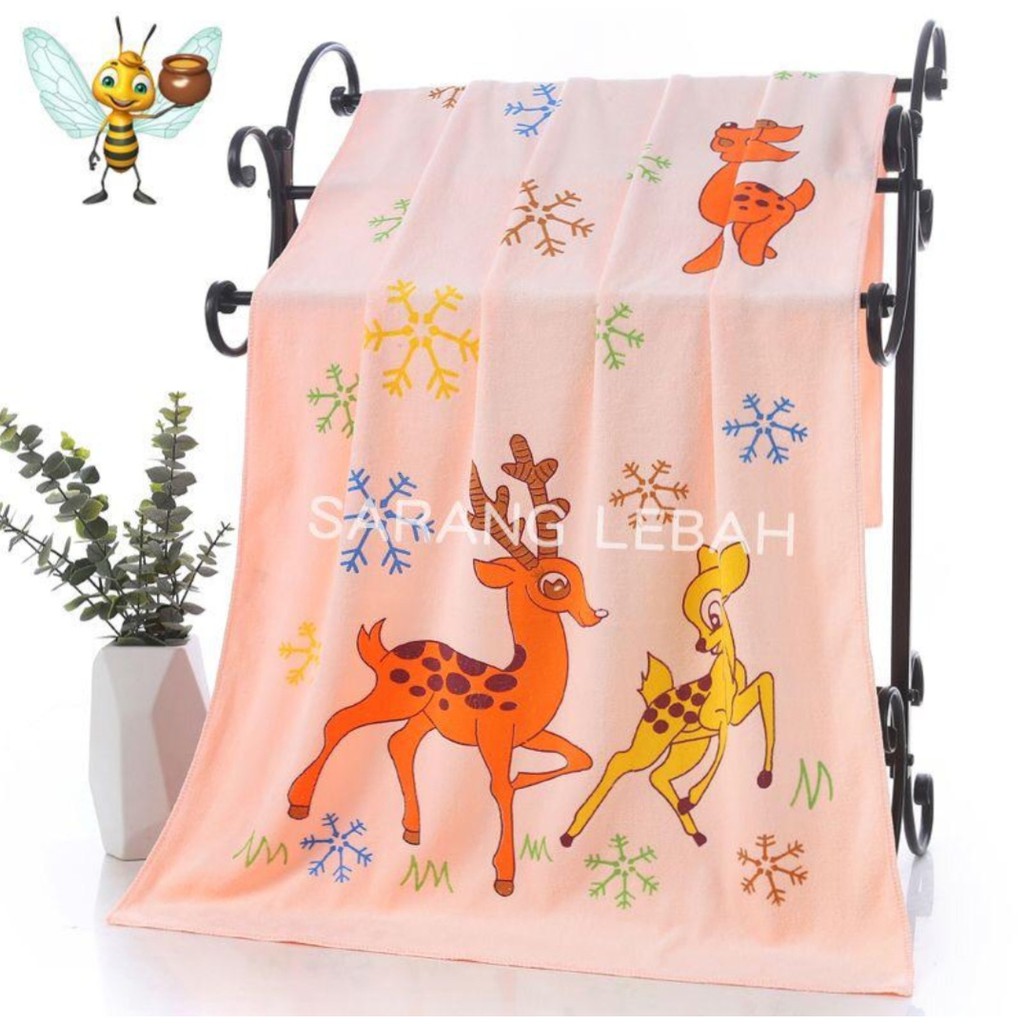 Handuk Bayi | Handuk anak 50x100cm Microfiber Premium Quality Handuk Mandi Microfiber Super Lembut
