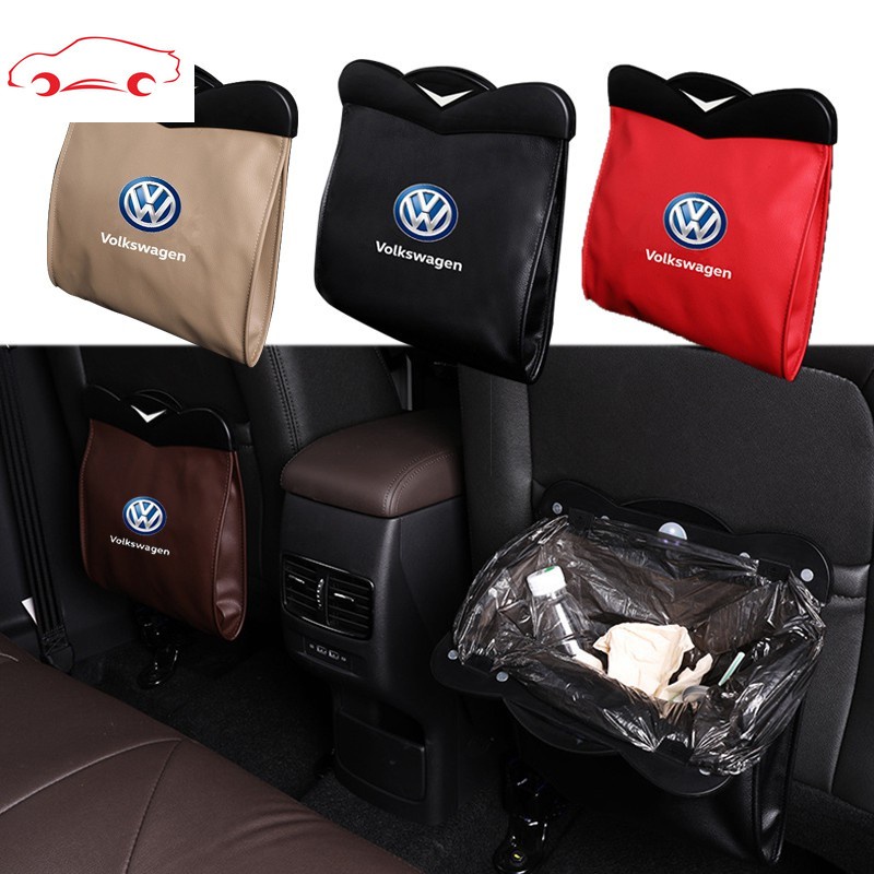 Car Seat Back Bin Trash Automobiles Leather Organizer Storage Bag For Volkswagen Golf MK6 MK7 Polo Jetta Beetle Passat Scirocco Tiguan CC Vento