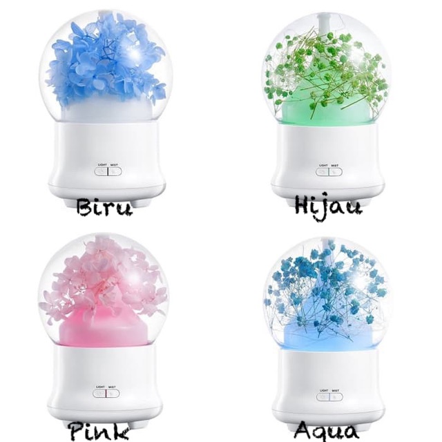 Humidifier immortal Flower 7 led color diffuser Aromatherapy Bunga - hp009 pelembap udara