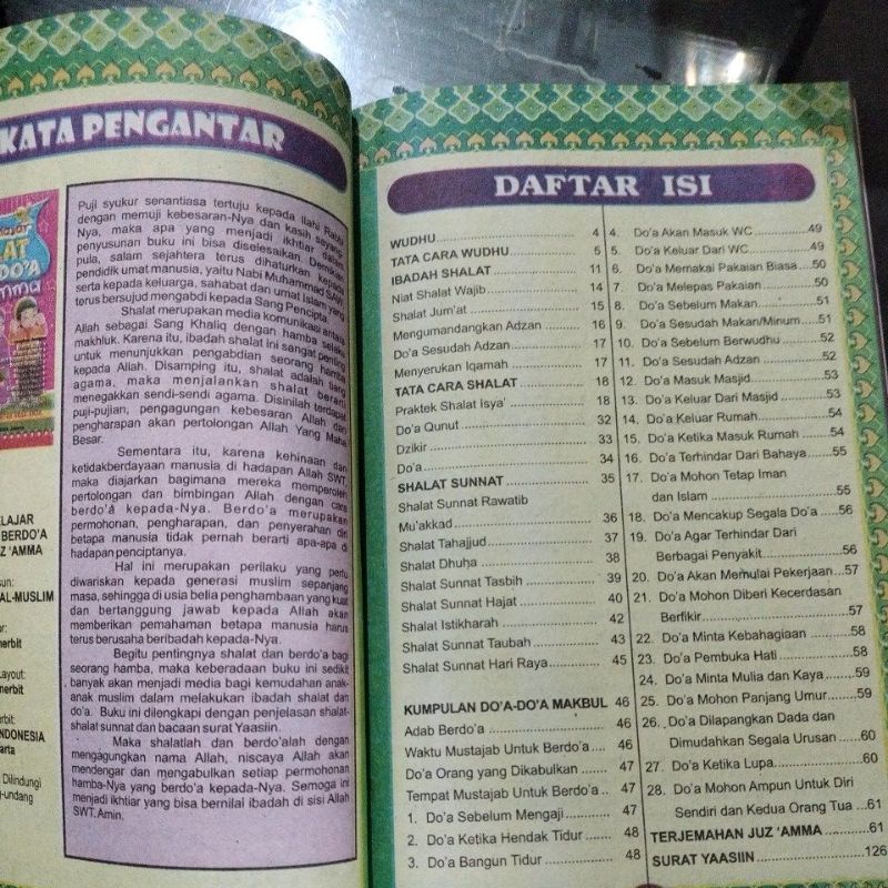 buku gemar belajar shalat dan ber do'a disertai juz'amma 15x24cm