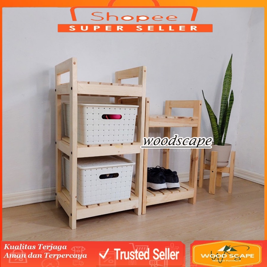 RAK RICE COOKER DAN DISPENSER RAK SUSUN SERBAGUNA KAYU JATI BELANDA