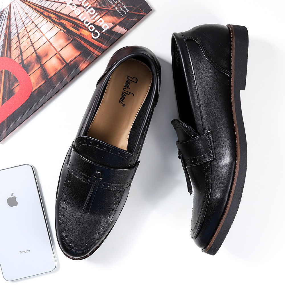 PIETRA BLACK |MNM x GIANT FLAMES| Sepatu Loafers Pria Formal / Kantor