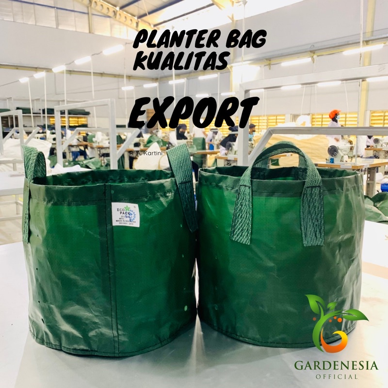 Eco Pack Planter Bag 20 35 50 75 Liter Green HDPE Original Premium Kualitas Ekspor Tabulampot (Bukan Recycle)