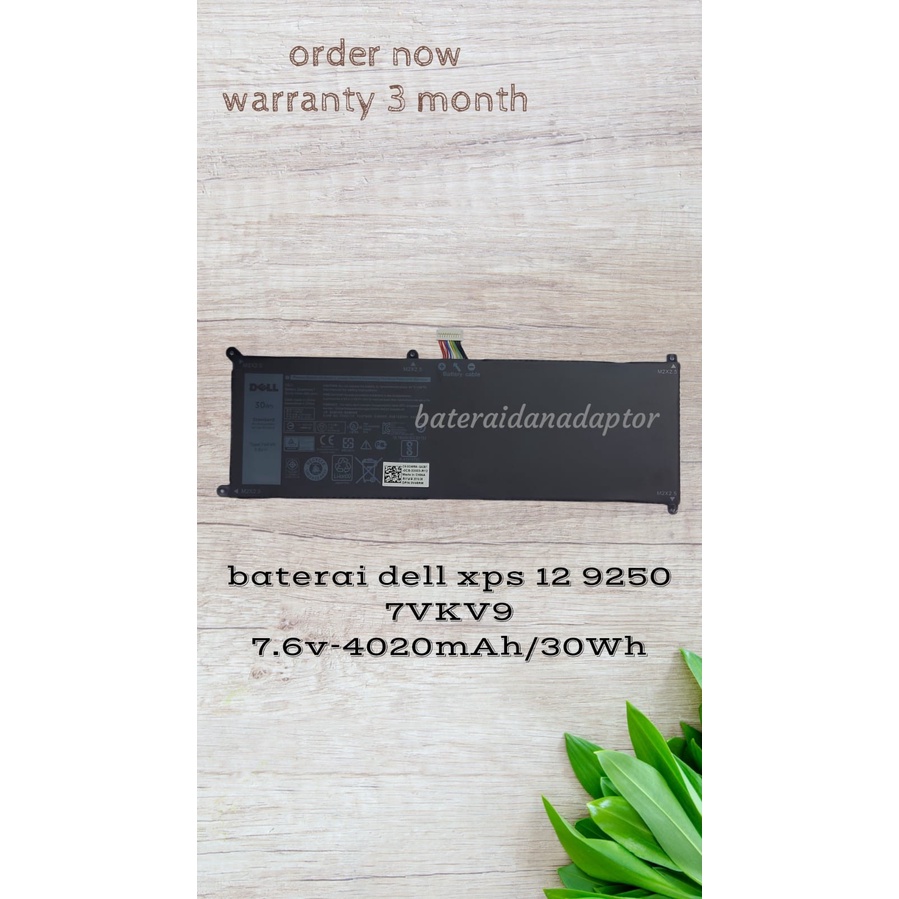 Baterai Dell  XPS 12 9250 7VKV9 Original
