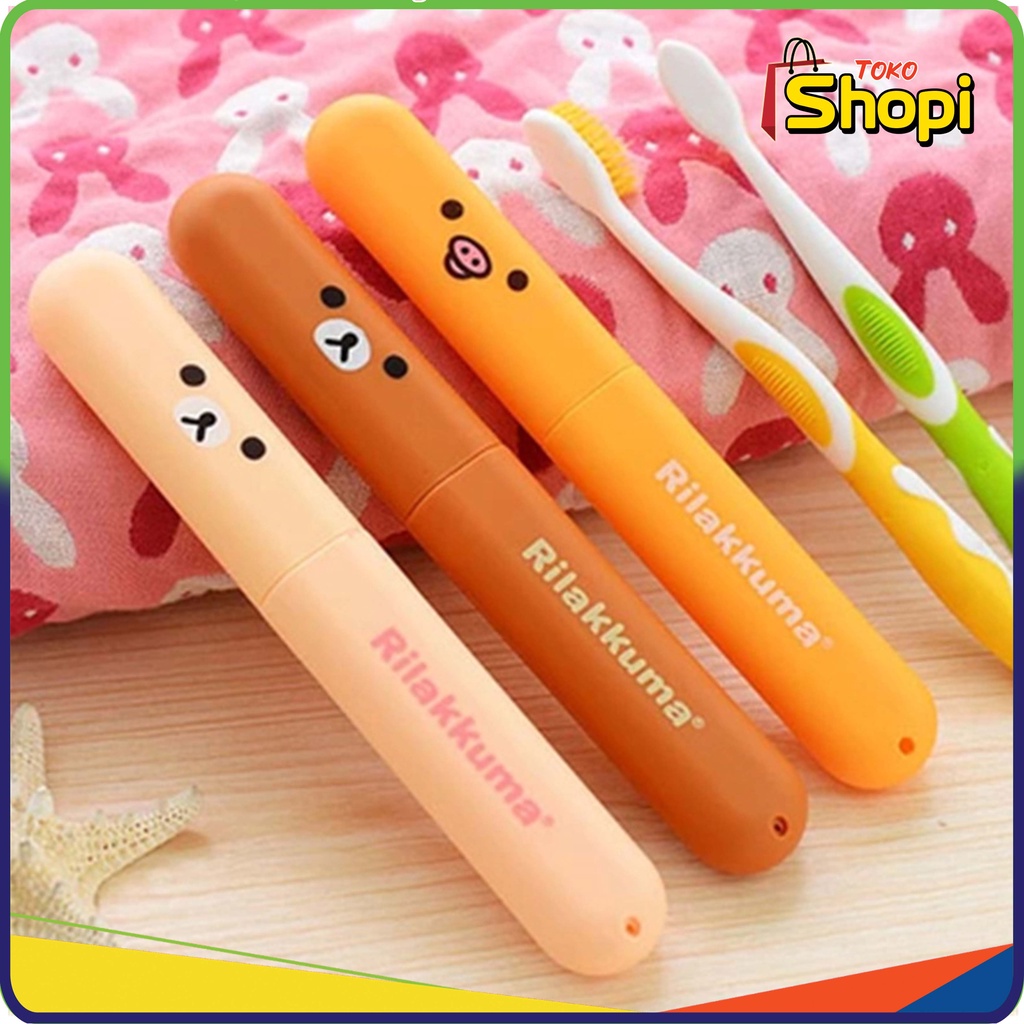 ♚𝐓𝐒 𝟲𝟯𝟬♚Kotak Sikat Gigi Motif BeruangTempat Sikat Gigi Portable Travelling Toothbrush Case