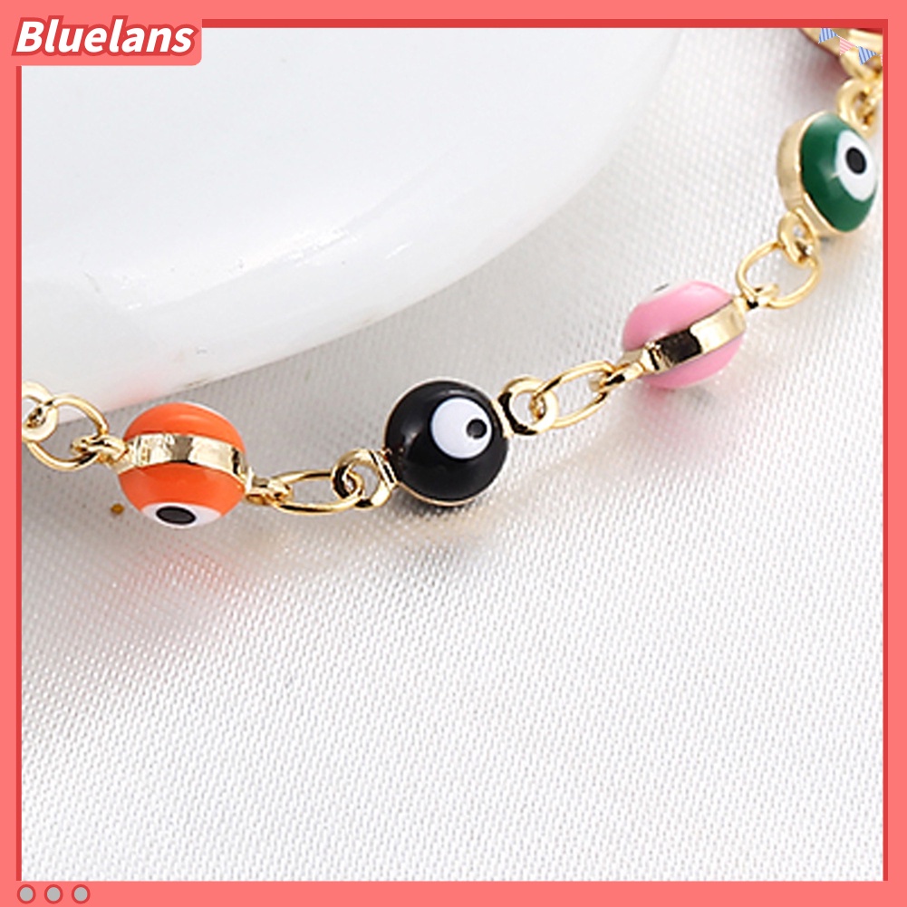 Bluelans Retro Women Colorful Eye Beads Adjustable Anklet Foot Chain Bracelet Jewelry