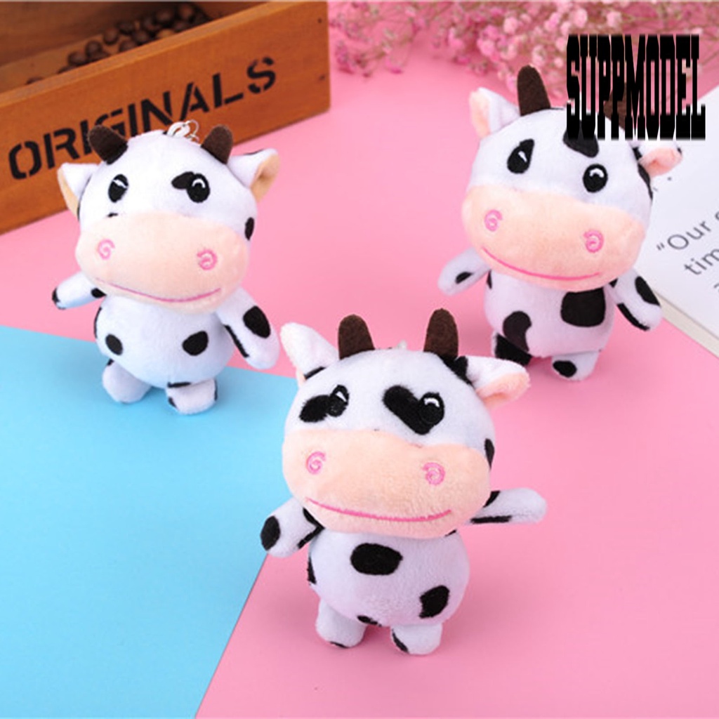 &lt; Suppmodel Gantungan Kunci Boneka Stuffed Plush Sapi Lucu