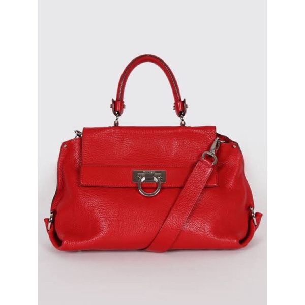 SALE salvatore ferragamo sofia bag red preloved