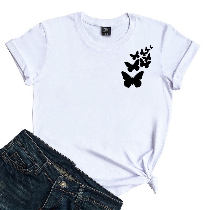 kaos BLACK BUTTERFLY/ kaos wanita / KATUN 24S