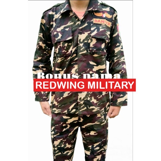 GSM Pdl Banser katun Twill Anti Luntur & PDL BANSER RIPSTOK Bonus nama Bordir