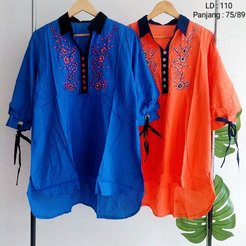 oversized shirt kemeja wanita Jumbo panjang brand Mosco bahan katun lembut adem premium big size Jum