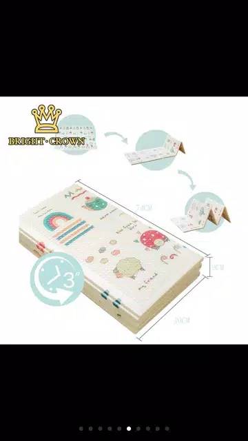 Playmate Premium Anak Bayi Lipat Tebal1cm double pad (bonus tas) (playmate tikar busa)-3