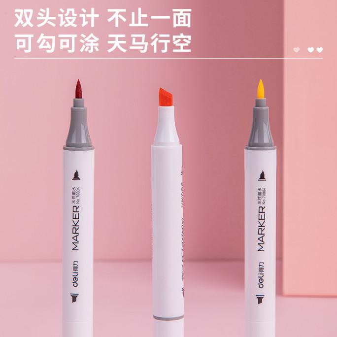 

DELI COLOR WATER-BASED DOUBLE TIP MARKER SPIDOL UJUNG GANDA 70804 - 24 WARNA